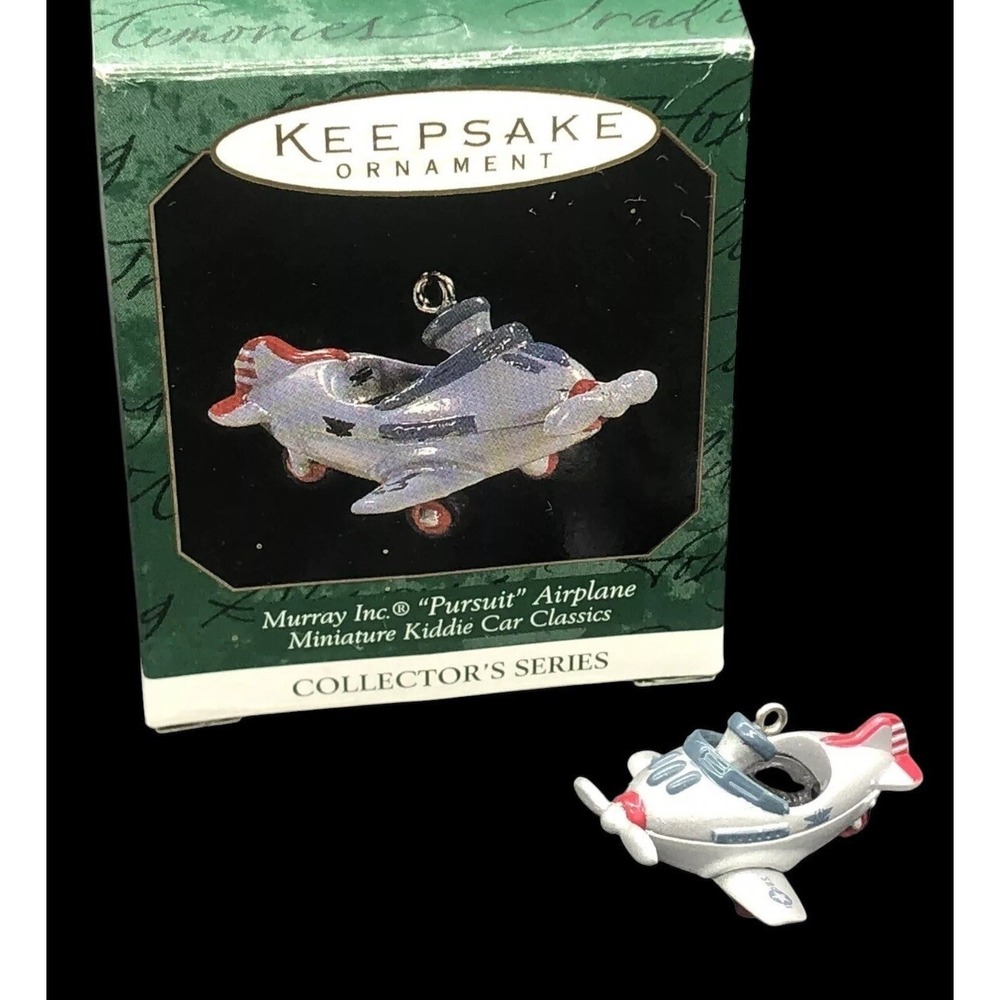 Murray Inc Pursuit Airplane 1997 Hallmark Mini Ornament #3 Kiddie Car Classics